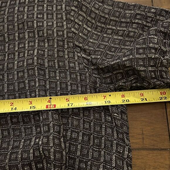 Flax Gray Black Print 100% Linen Top Pants Set Size P (4-6) - Picture 11 of 14